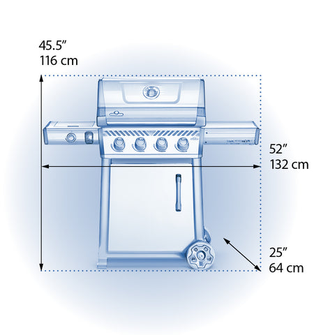 Freestyle 425 Propane Gas Grill with Range Side Burner, Graphite