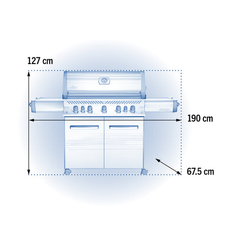 Prestige® 665 Propane Gas Grill with Infrared Side and Rear Burners, Stainless Steel