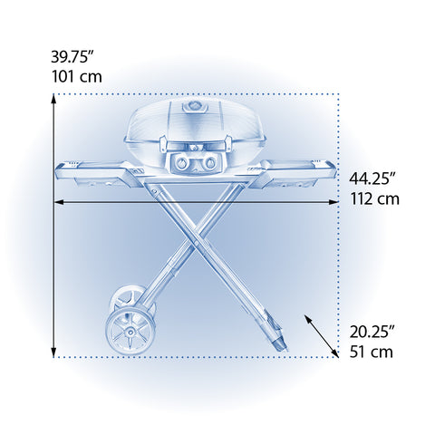 Phantom TravelQ™ PRO 285 Portable Gas Grill with Scissor Cart