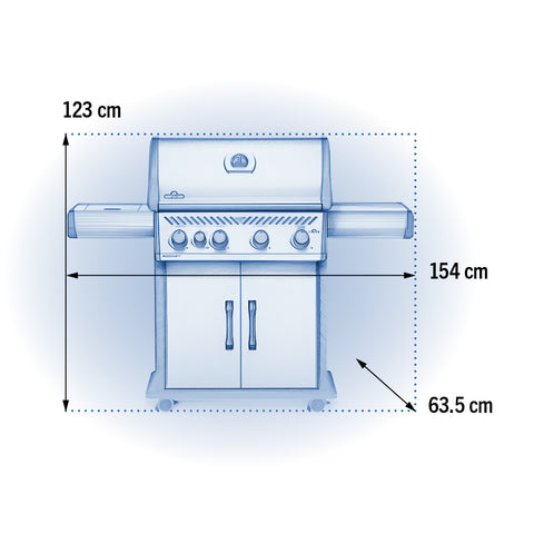 Rogue® SE 525 Propane Gas Grill with Infrared Rear and Side Burners, Black